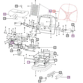 Mahindra Tractor Seat Back 007606741C1 Mahindra Direct Parts