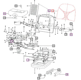 Mahindra Tractor Seat Back 007606741C1 Mahindra Direct Parts