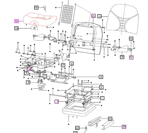Mahindra Tractor Seat Base 008500576C1 Mahindra