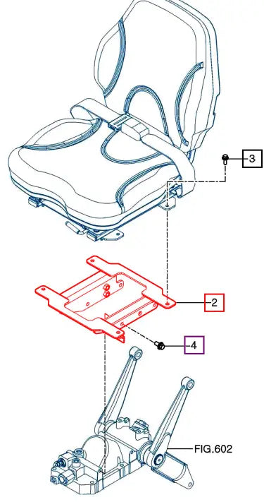 Mahindra Tractor Seat Base Support Mechanism 11616401200GB Mahindra