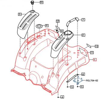 Mahindra Tractor Seat Panel / Rear Fender 11616401100MR Mahindra