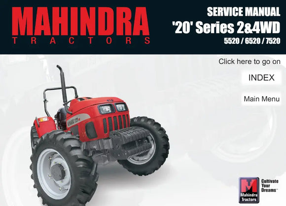 Mahindra Tractor Service Manual 20 Series Physical Copy PMSM202WD4WD Mahindra Direct Parts