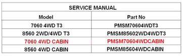 Mahindra Tractor Service Manual 7060 4WD Cabin PMSM70604WDCABIN Mahindra Direct Parts