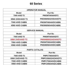 Mahindra Tractor Service Manual 8560 2WD/4WD T3 PMSM85602WD4WDT3 Mahindra Direct Parts