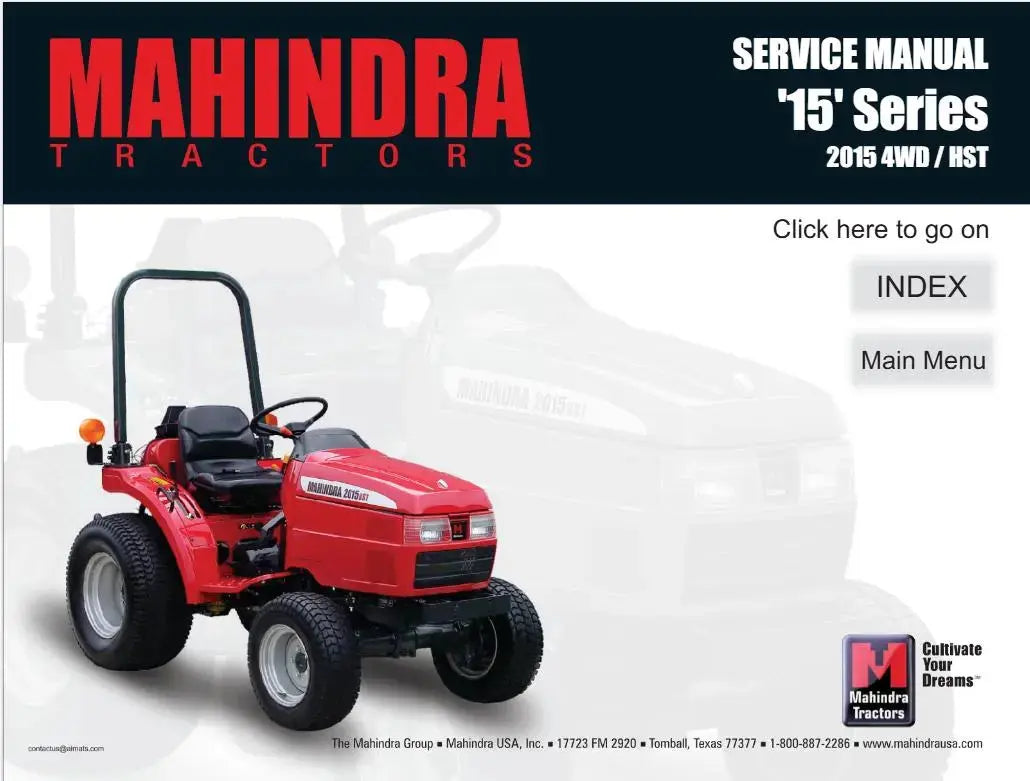 Mahindra Tractor Service Manual Mahindra