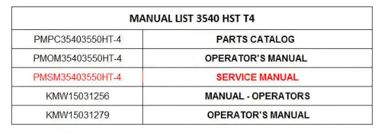 Mahindra Tractor Service Manual PMSM35403550HT-4 Mahindra Direct Parts