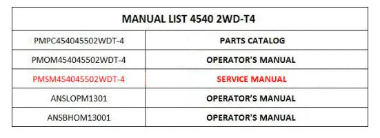 Mahindra Tractor Service Manual PMSM454045502WDT-4 Mahindra Direct Parts