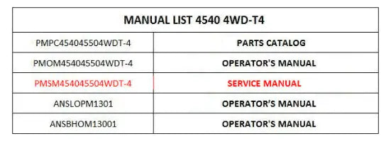 Mahindra Tractor Service Manual PMSM454045504WDT-4 Mahindra Direct Parts