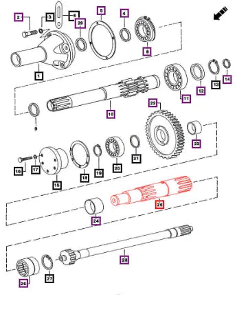 Mahindra Tractor Shaft P.T.O Front 0000000VC Mahindra Direct Parts