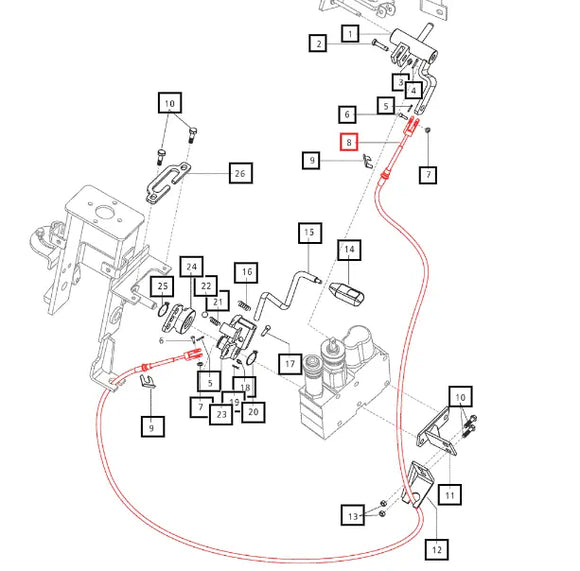 Mahindra Tractor Shuttle Cable E007603065D2 Mahindra Direct Parts
