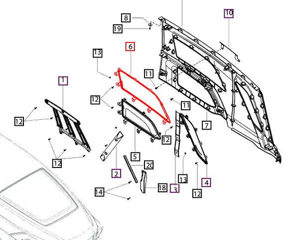 Mahindra Tractor Side Grill Rear LH E007545739D1 Mahindra Direct Parts