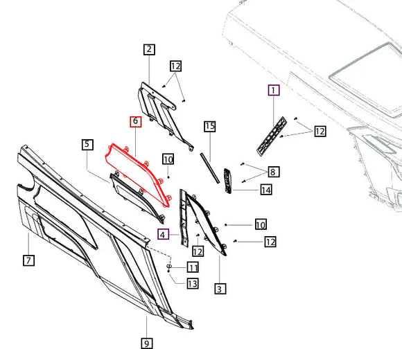 Mahindra Tractor Side Grill Rear RH E007545740D1 Mahindra Direct Parts