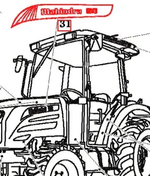 Mahindra Tractor Side Panel Decal Left Hand LH 12419010040 Mahindra Direct Parts