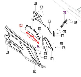 Mahindra Tractor Side Panel Grill Bottom RH 007637001D1 Mahindra Direct Parts