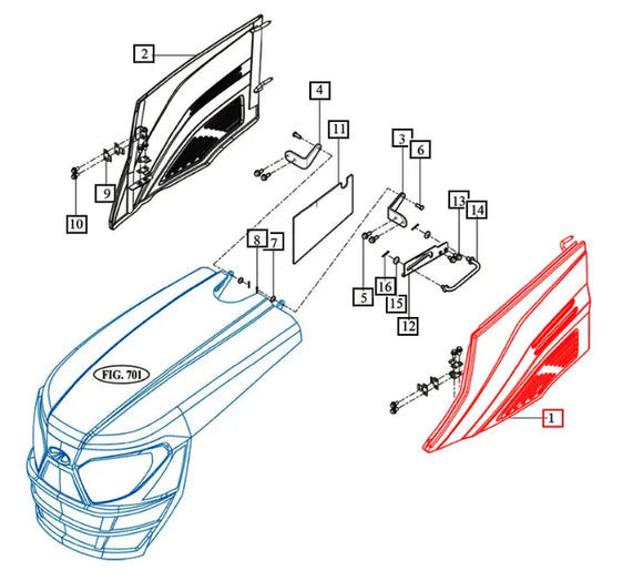 Mahindra Tractor Side Panel Left Hand LH 11206114100MR Mahindra Direct Parts