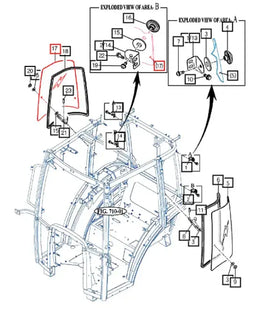 Mahindra Tractor Side Rear Window Glass Right Hand (RH) Mahindra