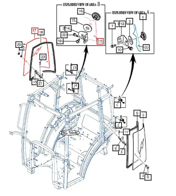 Mahindra Tractor Side Rear Window Glass Right Hand (RH) Mahindra