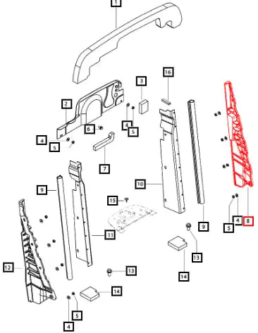 Mahindra Tractor Side Sealing Support Bracket Lh 007542077C1 Mahindra Direct Parts