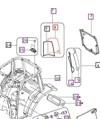 Mahindra Tractor Side Window Glass Rear RH E007518027D91