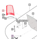 Mahindra Tractor Side Window Glass Rear RH E007518027D91 Mahindra Direct Parts