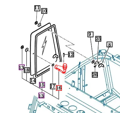 Mahindra Tractor Side Window Latch Right Hand RH 19027032400 Mahindra Direct Parts