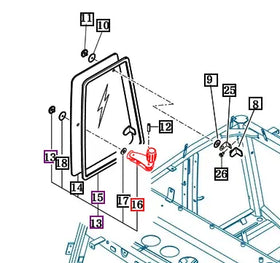 Mahindra Tractor Side Window Latch Right Hand RH 19027032400 Mahindra Direct Parts