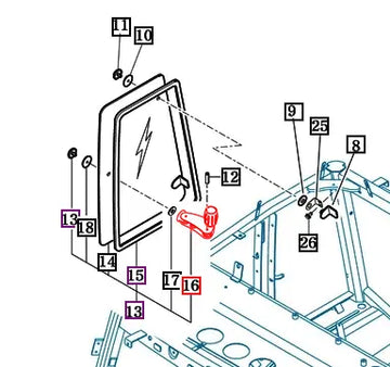 Mahindra Tractor Side Window Latch Right Hand RH 19027032400 Mahindra Direct Parts