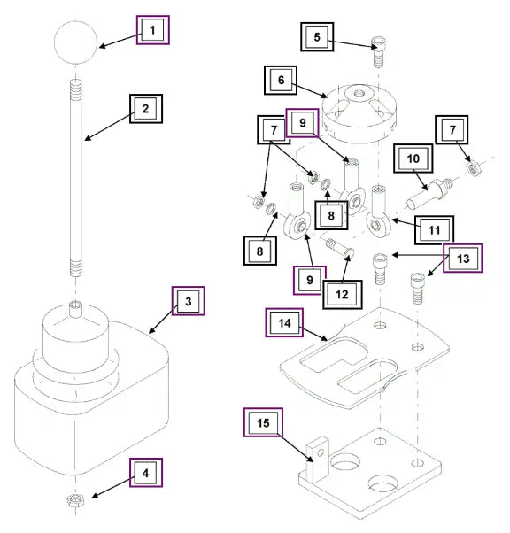 Mahindra Tractor Single Lever Control Kit KMW14091043 Mahindra Direct Parts
