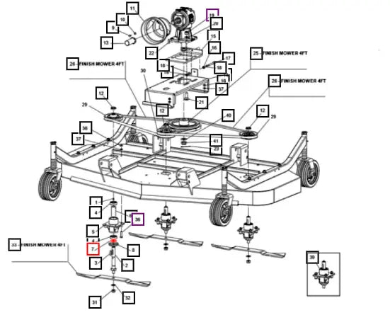 Mahindra Tractor Spacer D=44 D=25,5 L=4 T14002327R Mahindra Direct Parts