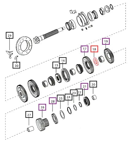 Mahindra Tractor Spacer Gear Driven 2nd 3rd Speed (2-5mm Type) 006501404C1 Mahindra Direct Parts