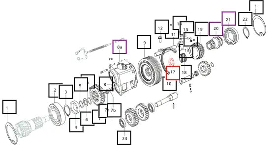 Mahindra Tractor Spacer Gear Input - 6530 006505449C1 Mahindra Direct Parts