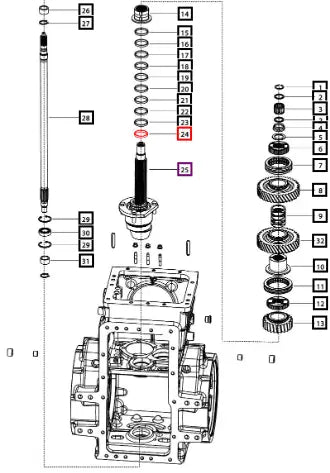 Mahindra Tractor Spacer Greded Spline Shaft 006509974U1 Mahindra Direct Parts