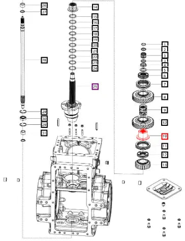 Mahindra Tractor Spacer Low Driven Gear 006509671U1 Mahindra Direct Parts