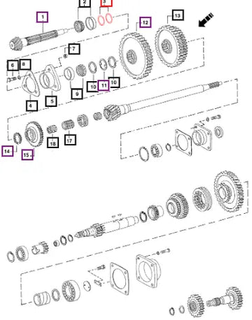 Mahindra Tractor Spacer Transmission Spline Shaft T.r. Brg 003044037R1 Mahindra Direct Parts