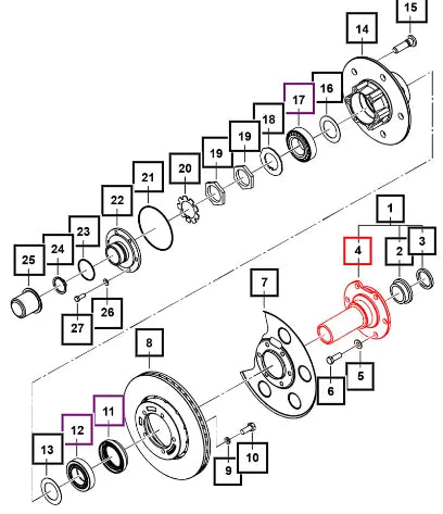 Mahindra Tractor Spindle-wheel Bearing 0027524 Mahindra Direct Parts