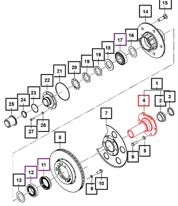 Mahindra Tractor Spindle-wheel Bearing 0027524 Mahindra Direct Parts
