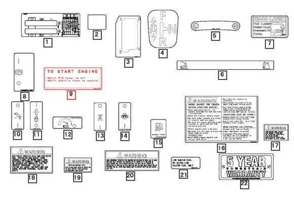 Mahindra Tractor Start Engine Decal 19582721000 Mahindra Direct Parts