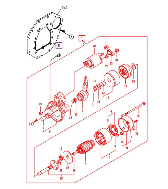 Mahindra Tractor Starter Assembly 11951577010 Mahindra Direct Parts