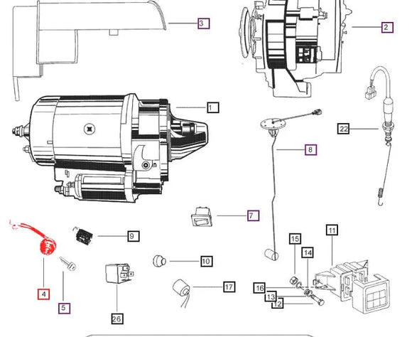 Mahindra Tractor Starter Switch 000041183C99 Mahindra Direct Parts