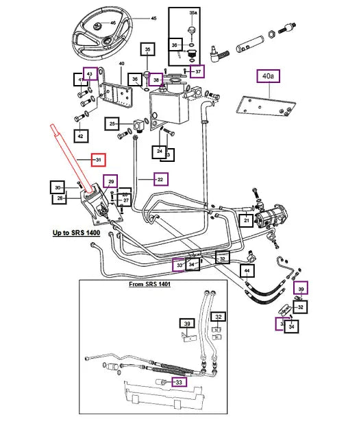 Mahindra Tractor Steering Column Series 5 007201073C91 Mahindra Direct Parts