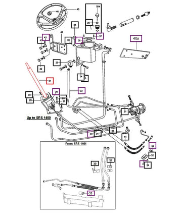 Mahindra Tractor Steering Column Series 5 007201073C91 Mahindra Direct Parts