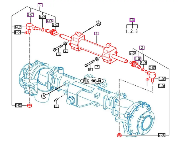 Mahindra Tractor Steering Cylinder 13864075000GB Mahindra