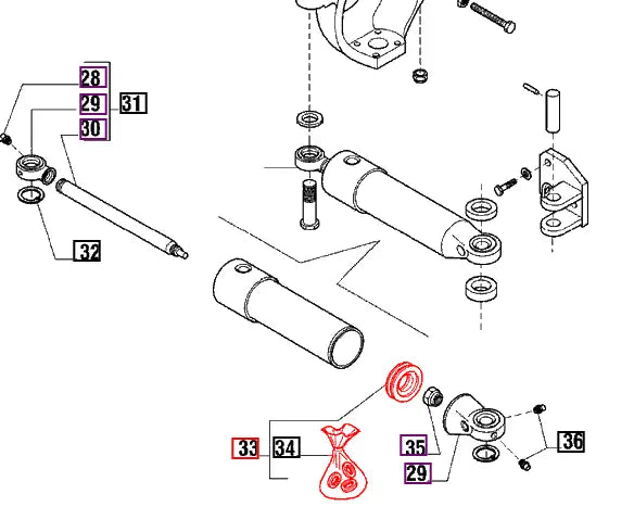 Mahindra Tractor Steering Cylinder Seal Kit 006500394C1 Mahindra Direct Parts