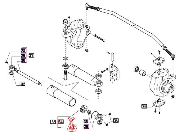 Mahindra Tractor Steering Cylinder Seal Kit 006500395C1 Mahindra
