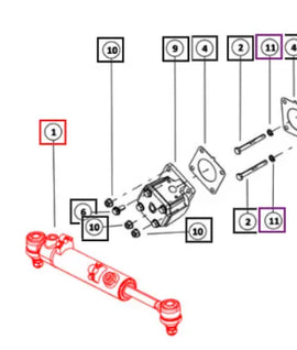 Mahindra Tractor Steering Cylinder Seal Kit 007218871N91 Mahindra Direct Parts