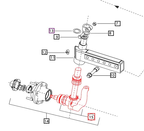 Mahindra Tractor Steering Knuckle Right Hand RH 007607655C11 Mahindra Direct Parts