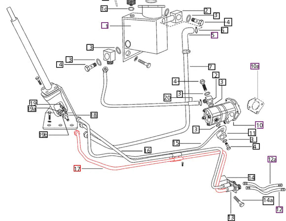 Mahindra Tractor Steering Pipe R Port to Cylinder Line 007201690C1 Mahindra