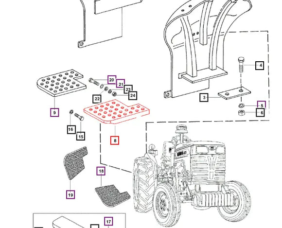 Mahindra Tractor Step / Footplate 005553979R92 Mahindra Direct Parts