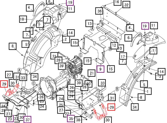 Mahindra Tractor Step, Sub 10443531AG0 Mahindra Direct Parts