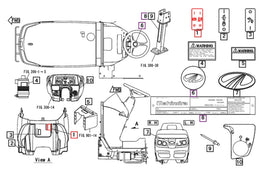 Mahindra Tractor Sticker Decal, Parking Brake 19468766000 Mahindra Direct Parts